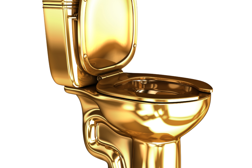 Eine goldene Toilette