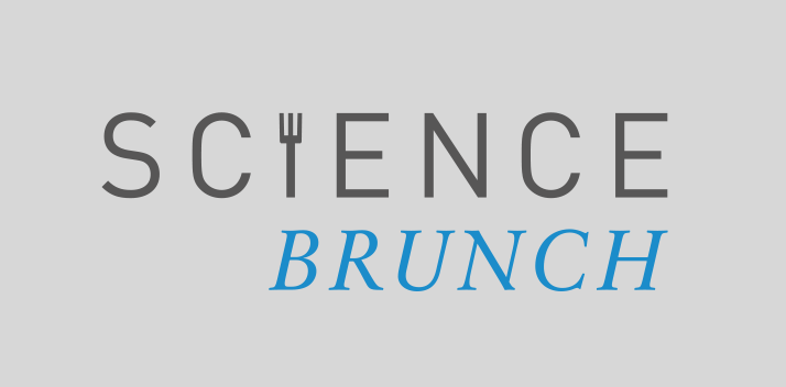 Logo mit dem Schriftzug „SCIENCE BRUNCH“, wobei eine Gabel in den Buchstaben „N“ integriert ist.